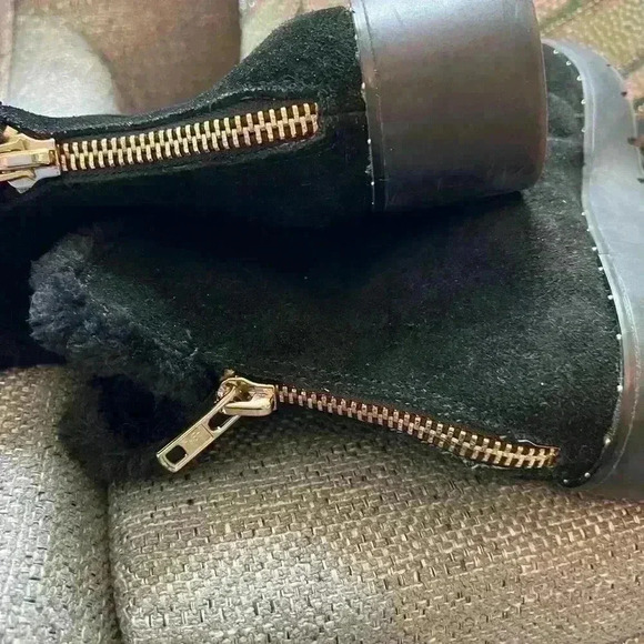 STEVEN Black Leather and Fur Booties size 7 - Picture 5 of 10